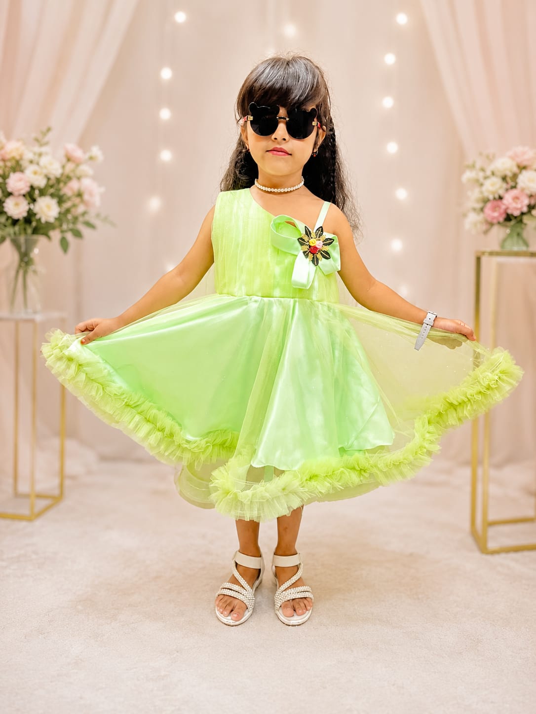 Elegant Butterfly Princess Dress for Girls 💚🦋
