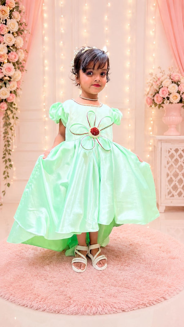 Mint Green Princess Party Dress for Girls 💚✨