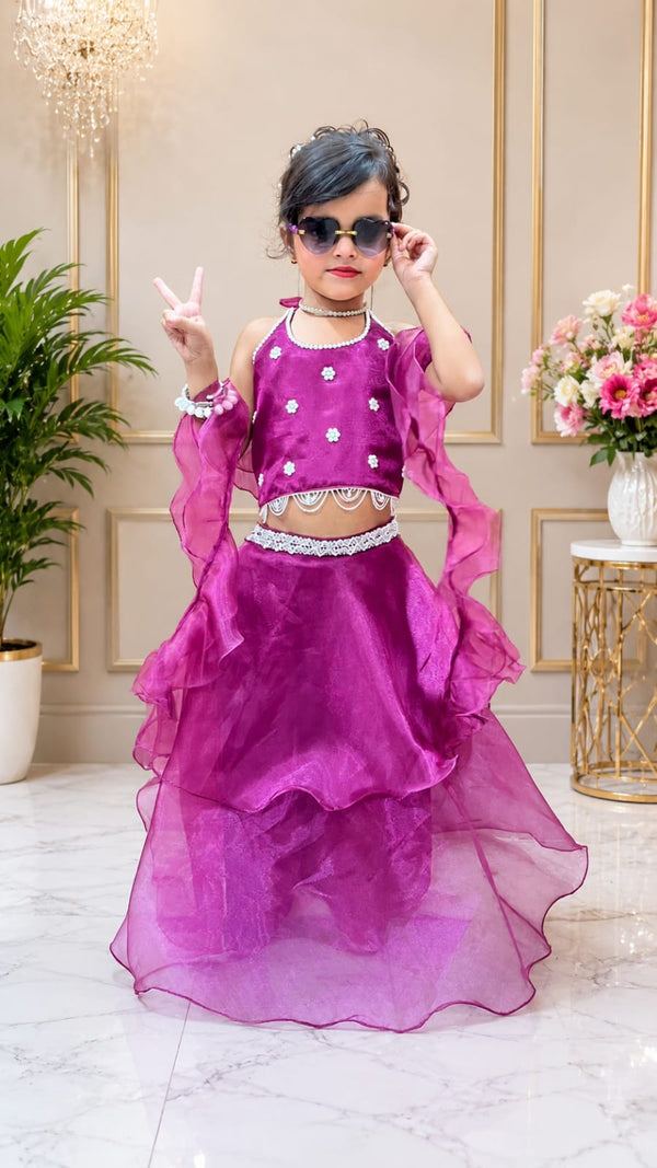 Designer Purple Princess Party Outfit for Girls 💜✨