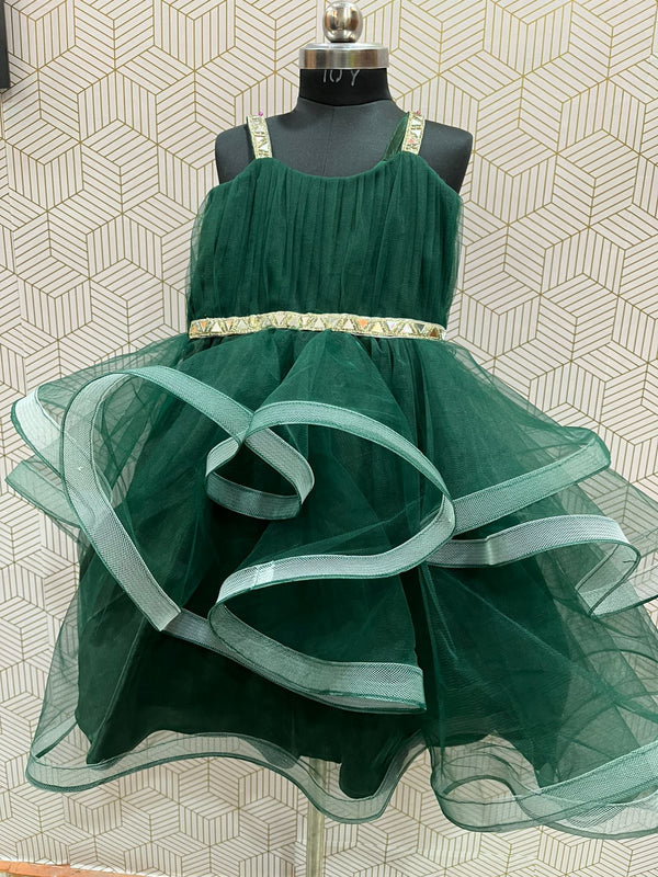 Luxury Layered Party Gown for Girls 💚✨